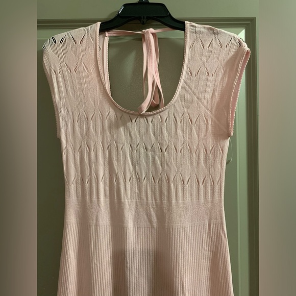 Baby Pink/Blush Pink Knit Free People Robin Seamless Midi Dress Medium/Large NWT - Picture 6 of 13